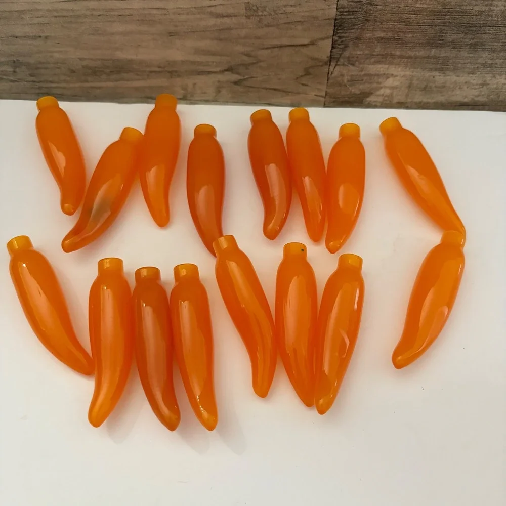 Vintage Orange Plastic Chili Pepper Light Covers Charms Lot of 16 Replacement